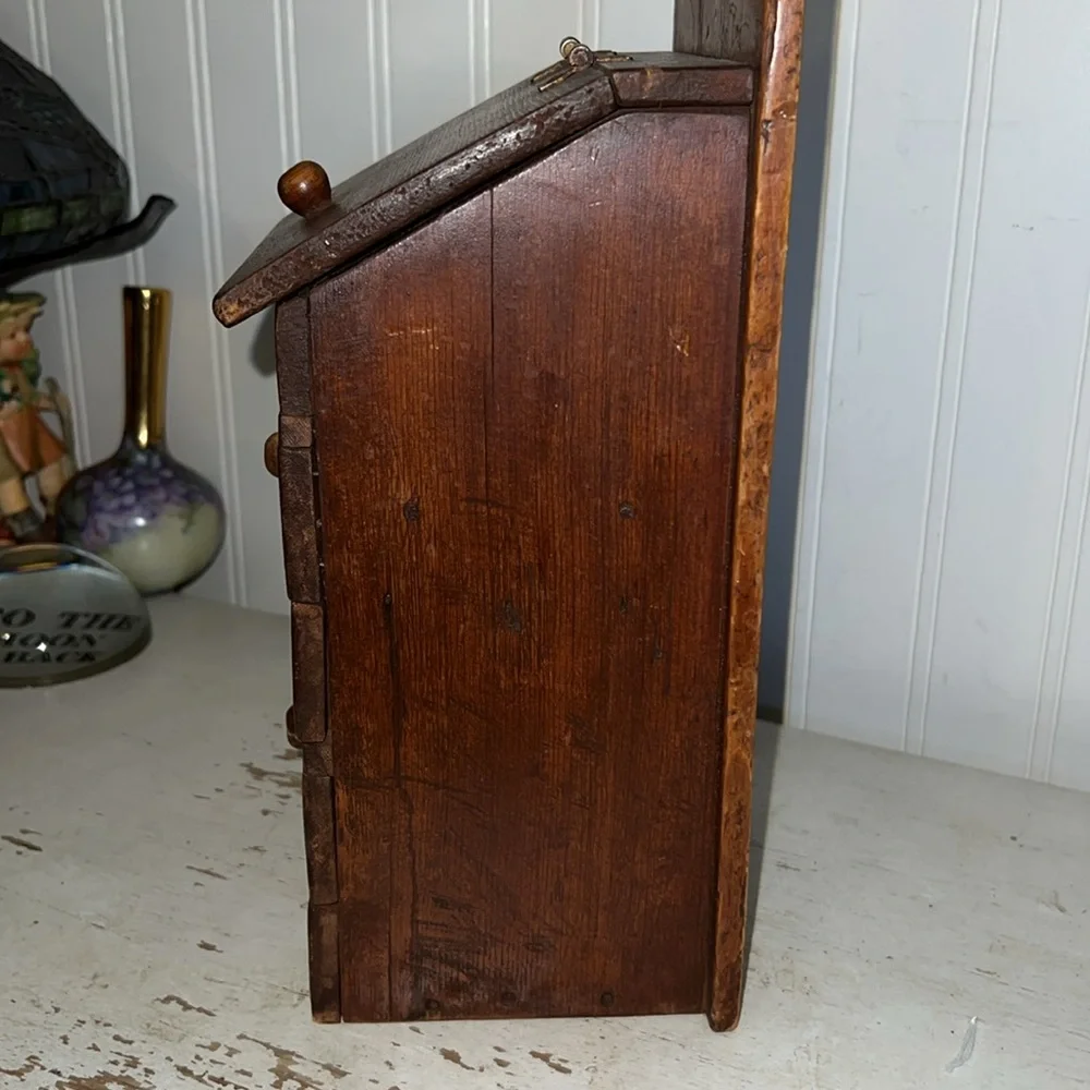 Antique Wooden Wall-Mounted Spice Rack